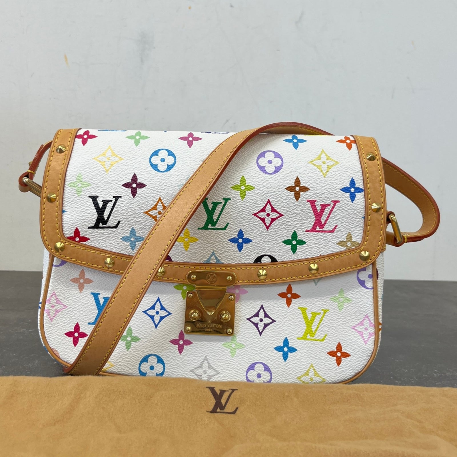 Women's Multi Coloured Monogram Sologne Bag White - Photo 13