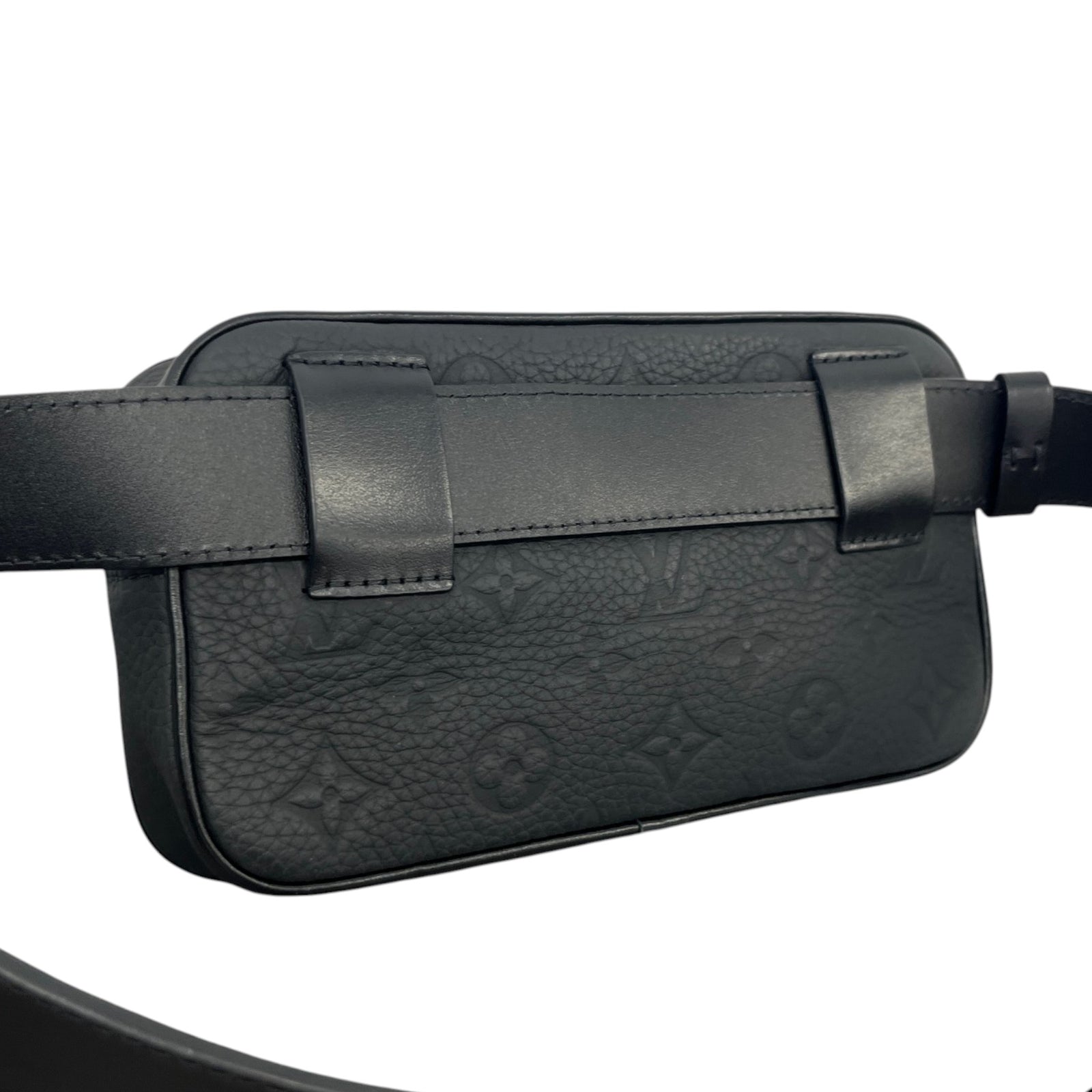 Men's Embossed Monogram Belt Bag Black - Photo 6