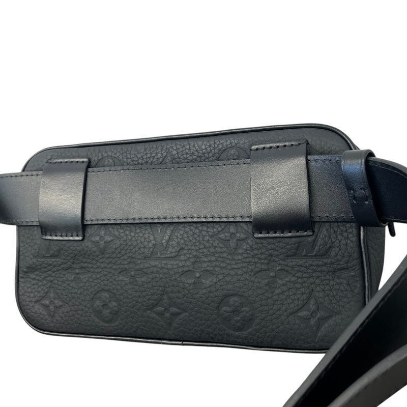 Men's Embossed Monogram Belt Bag Black
