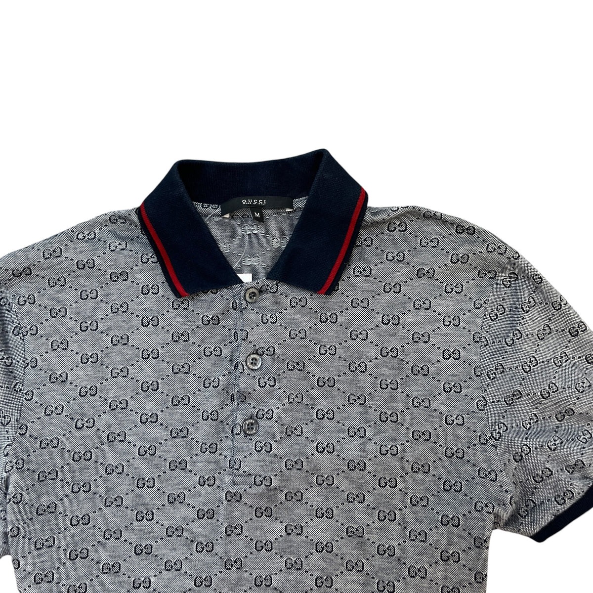 Men's GG Supreme Polo Shirt Navy Size M - Photo 5