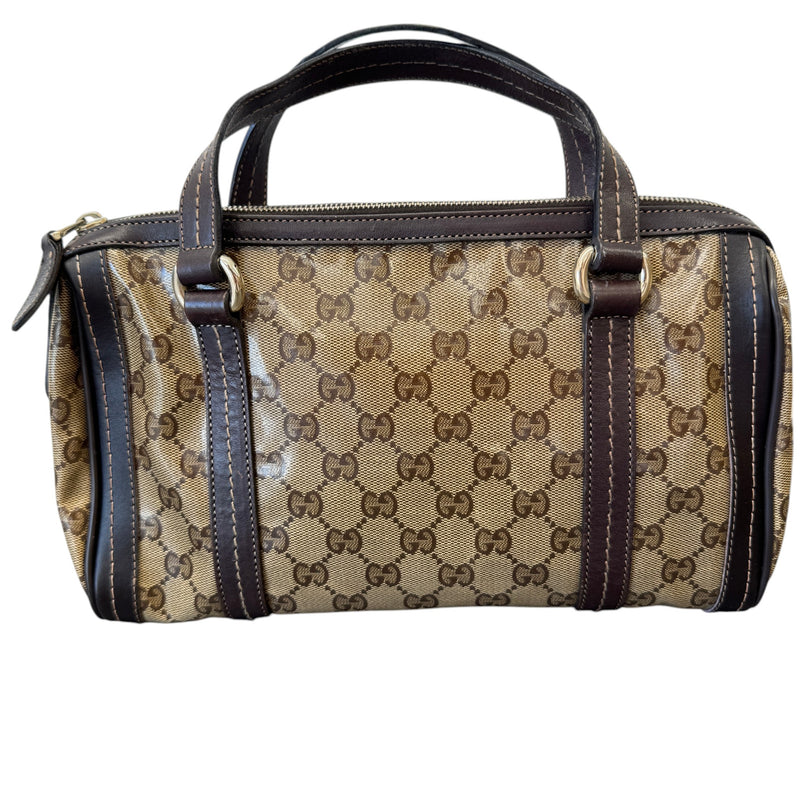 Women's Duchessa Crystal Coated Canvas Barrel Bag Brown