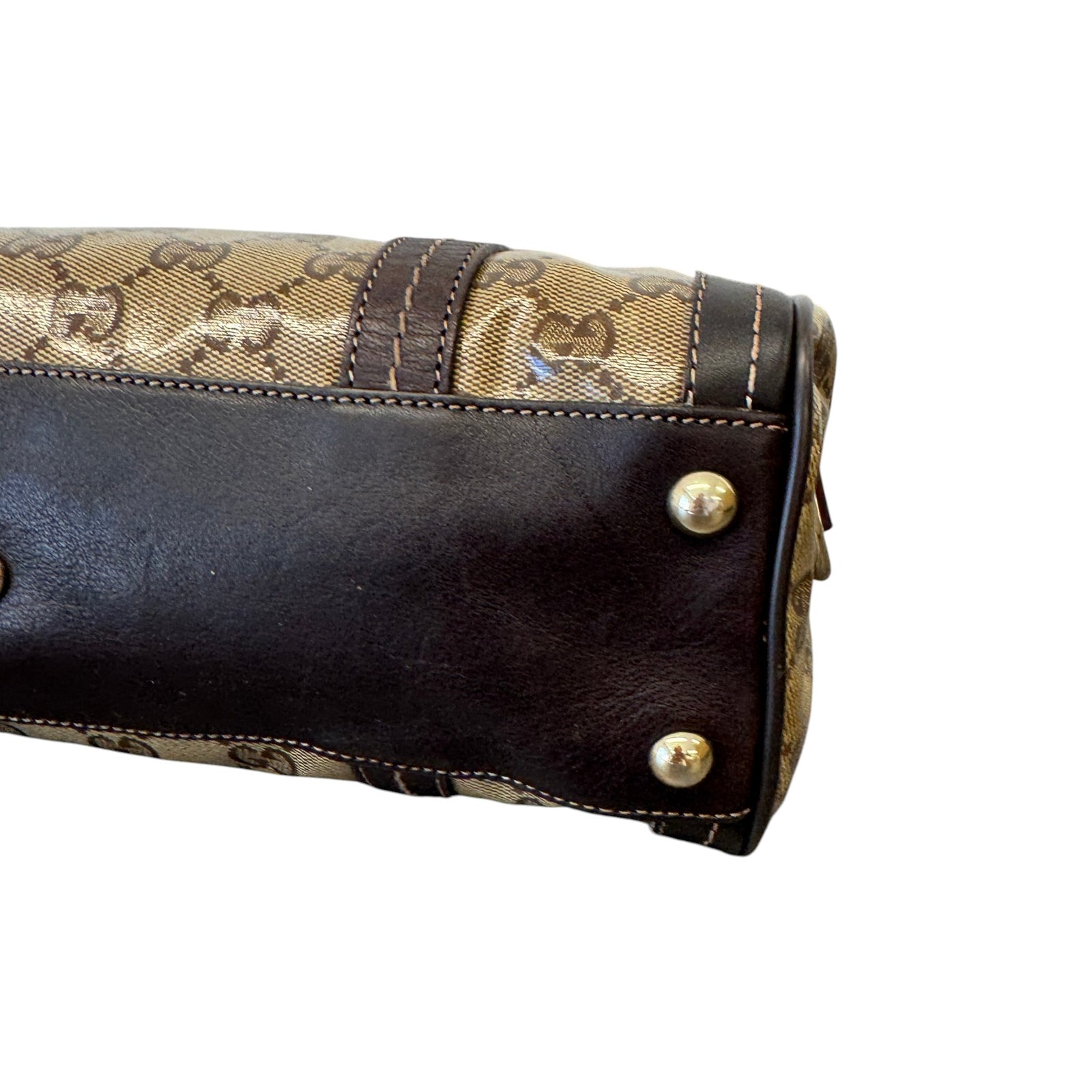 Women's Duchessa Crystal Coated Canvas Barrel Bag Brown - Photo 7
