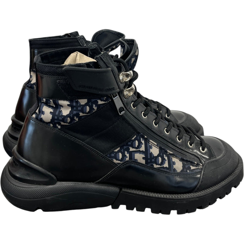 Men's Oblique Combat Ankle Boots Black Size UK 6 / EU 40