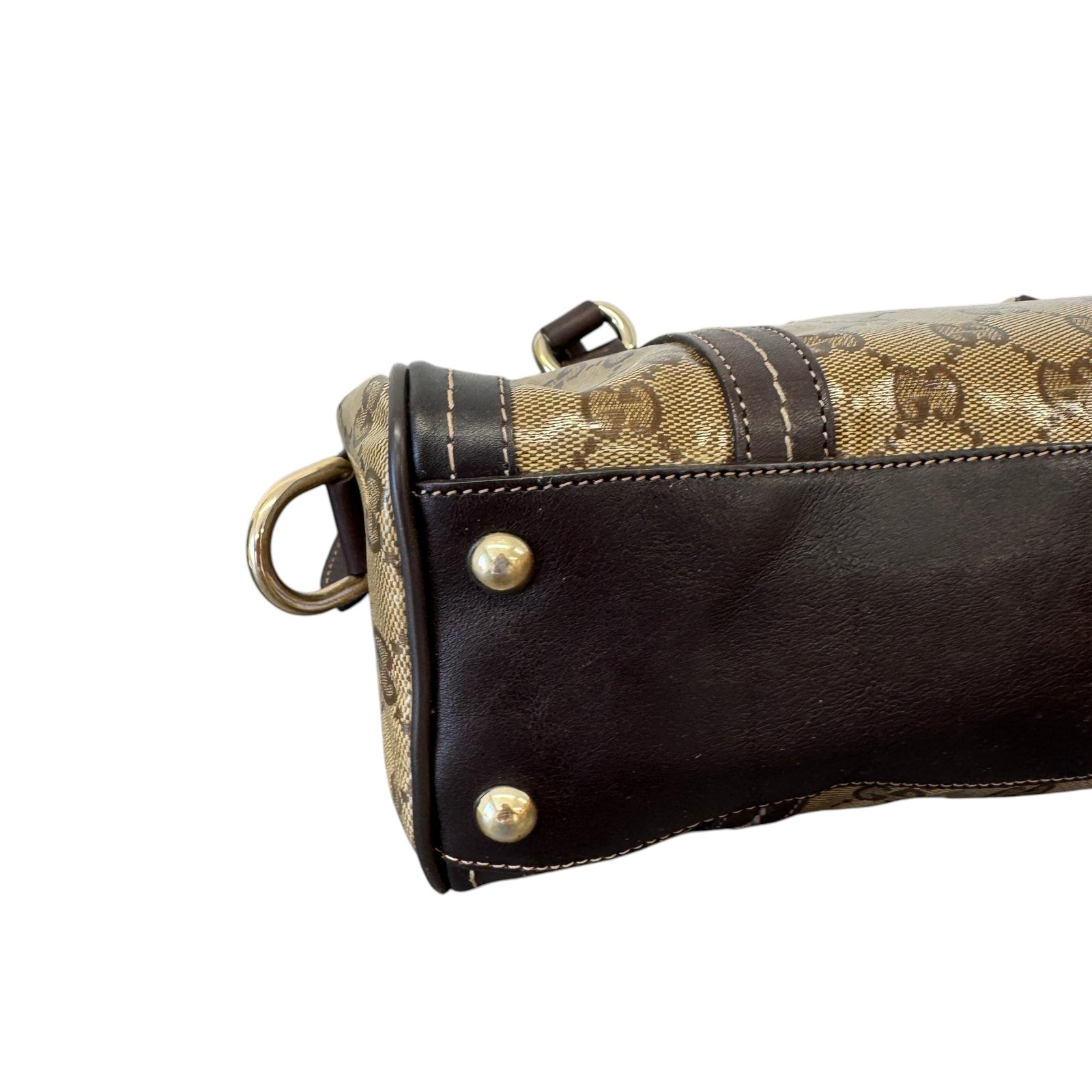 Women's Duchessa Crystal Coated Canvas Barrel Bag Brown - Photo 8