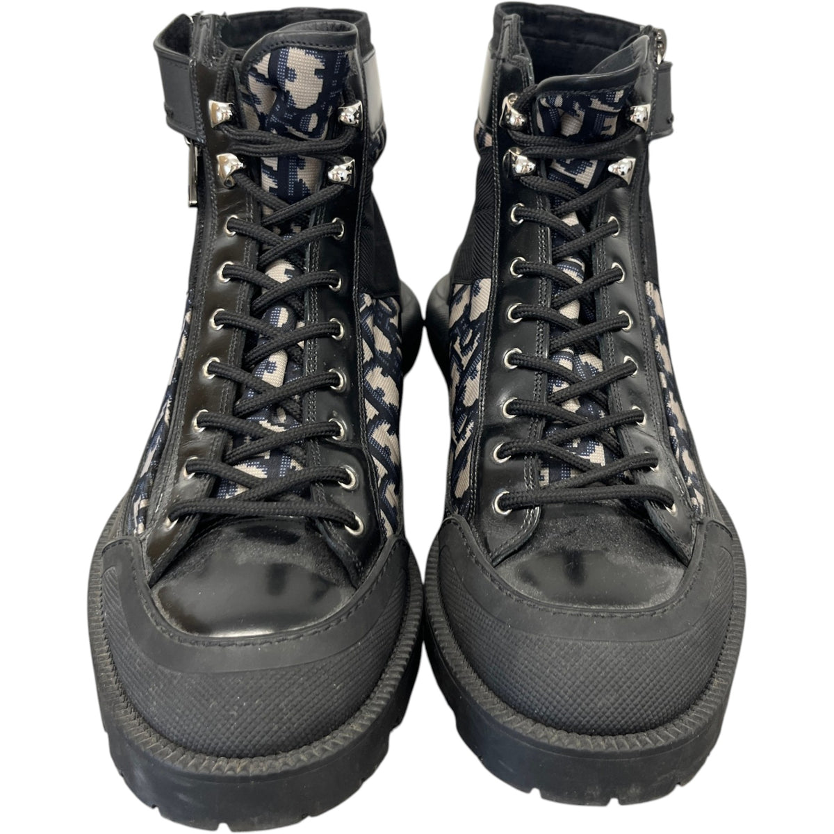 Men's Oblique Combat Ankle Boots Black Size UK 6 / EU 40 - Photo 6