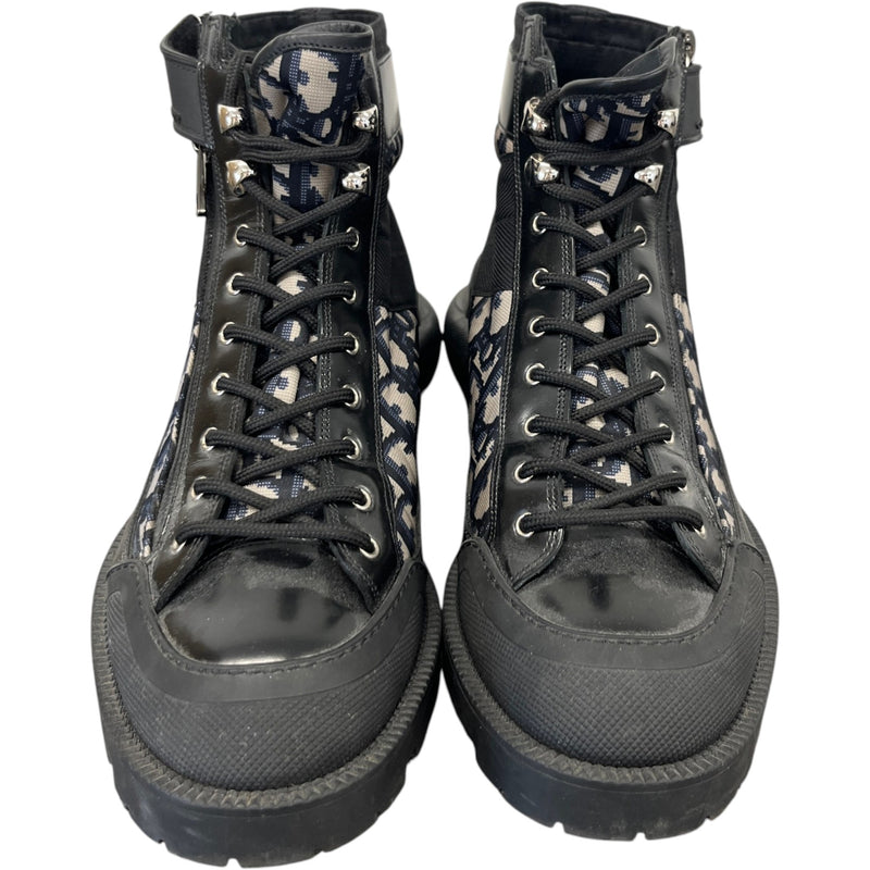 Men's Oblique Combat Ankle Boots Black Size UK 6 / EU 40