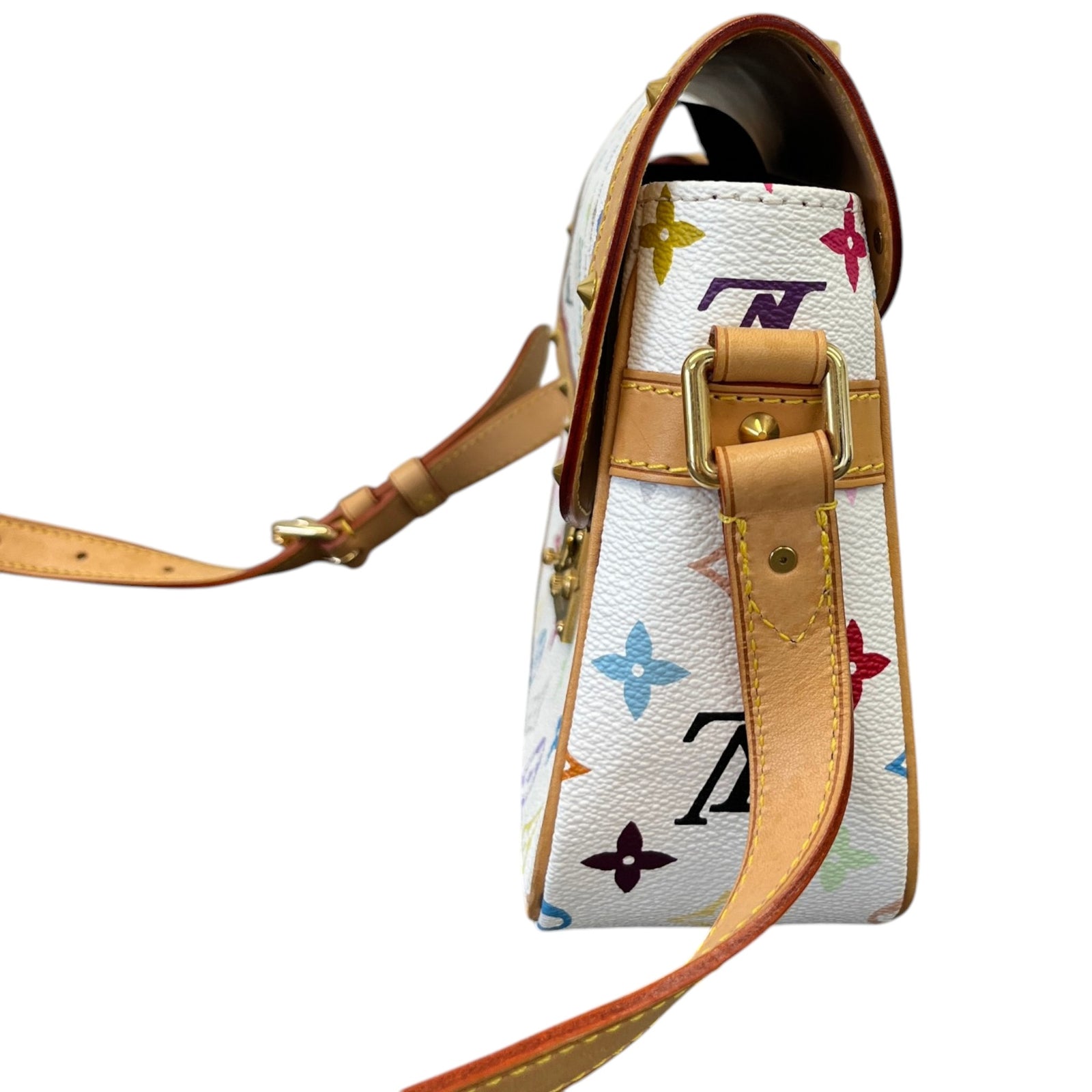 Women's Multi Coloured Monogram Sologne Bag White - Photo 7