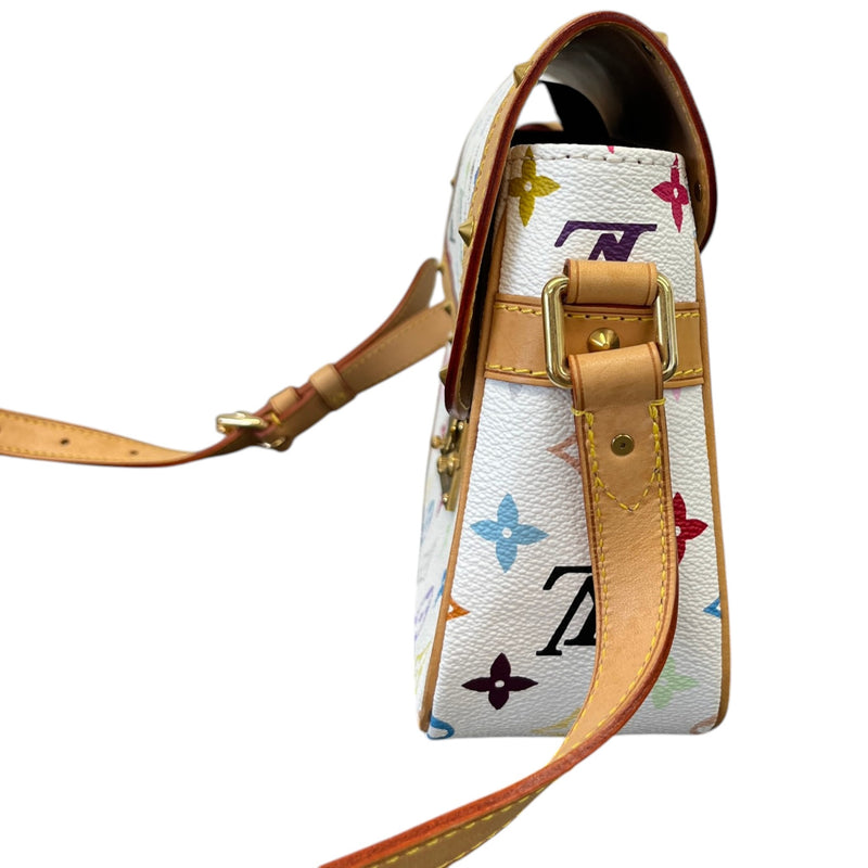 Women's Multi Coloured Monogram Sologne Bag White