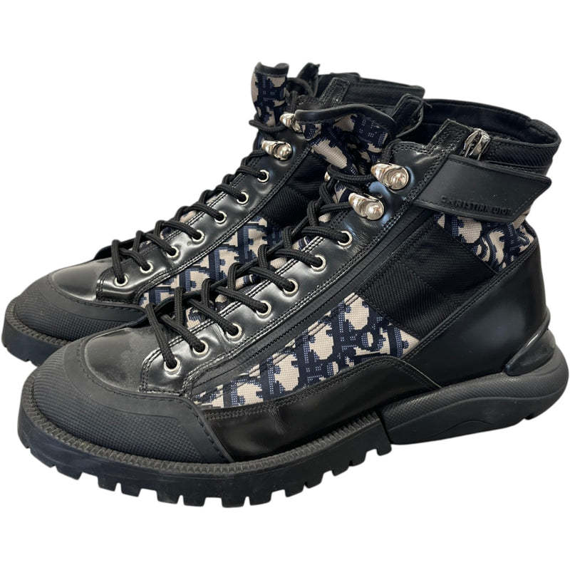 Men's Oblique Combat Ankle Boots Black Size UK 6 / EU 40