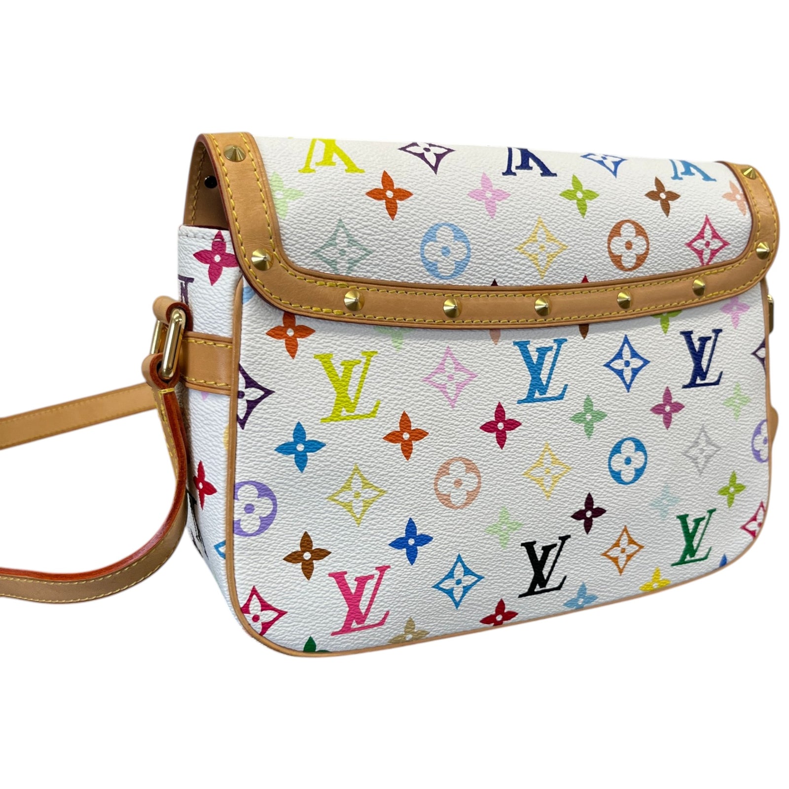 Women's Multi Coloured Monogram Sologne Bag White - Photo 8