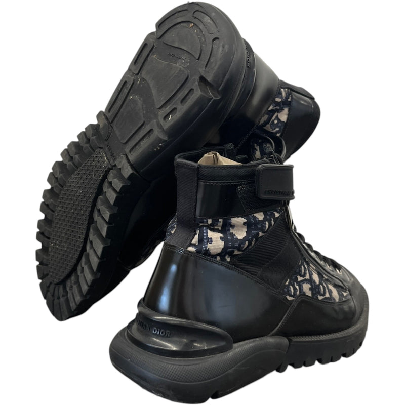 Men's Oblique Combat Ankle Boots Black Size UK 6 / EU 40
