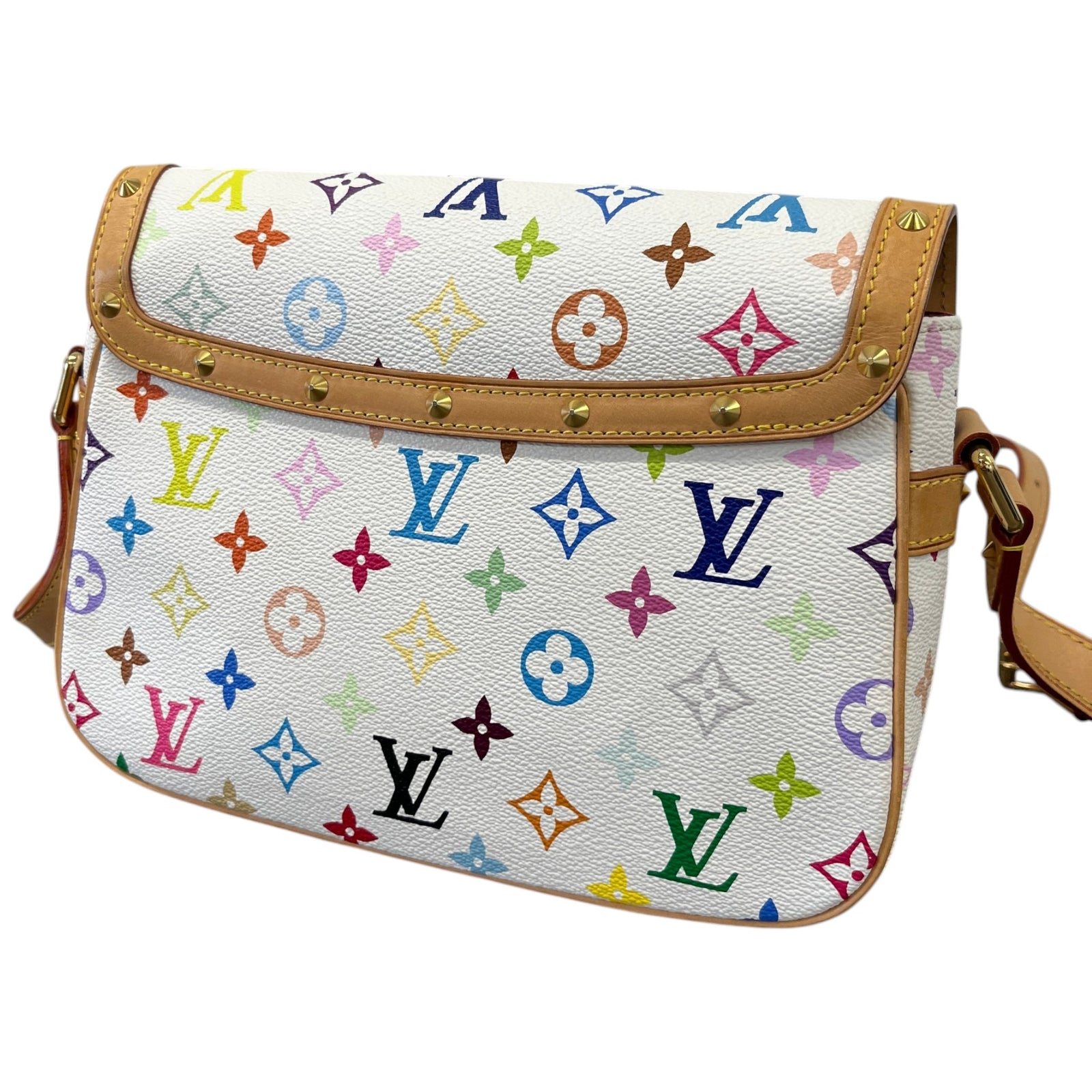 Women's Multi Coloured Monogram Sologne Bag White - Photo 9