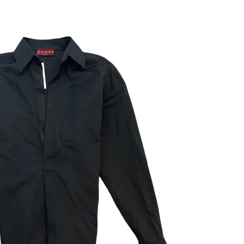 Men's Logo Print Long Sleeve Shirt Black Size XXS