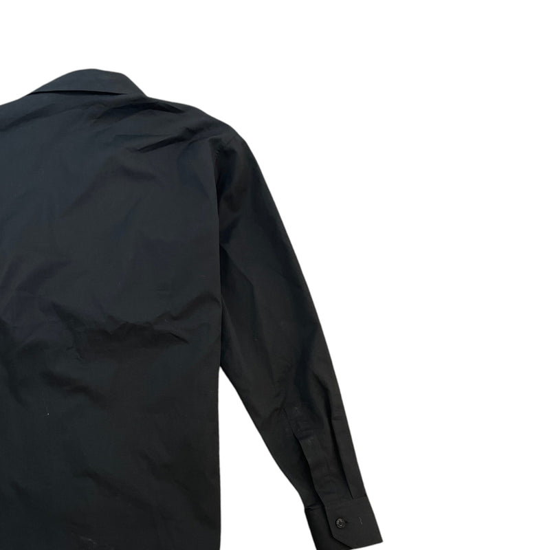 Men's Logo Print Long Sleeve Shirt Black Size XXS