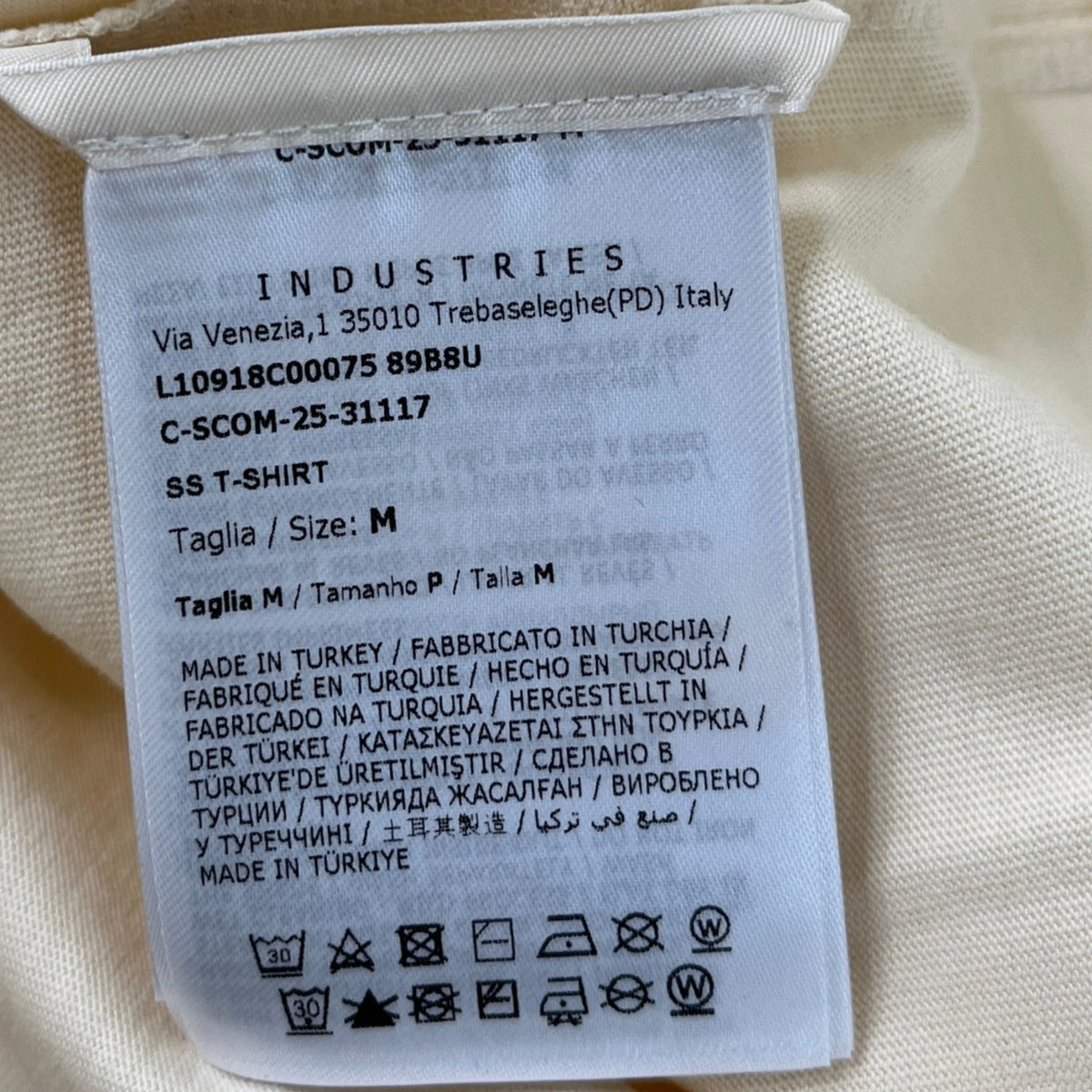 Men's SS T-Shirt Cream Size M - Photo 12