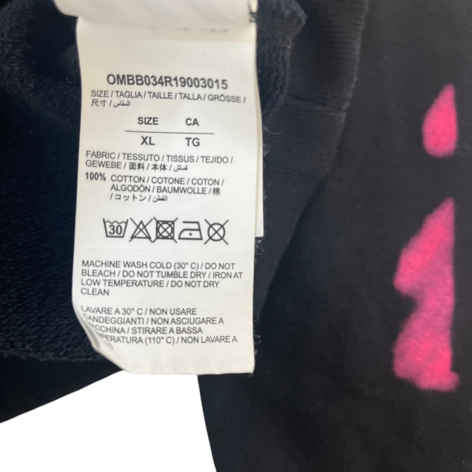 Men's Diag Stencil Hoodie Black Size XL - Photo 6
