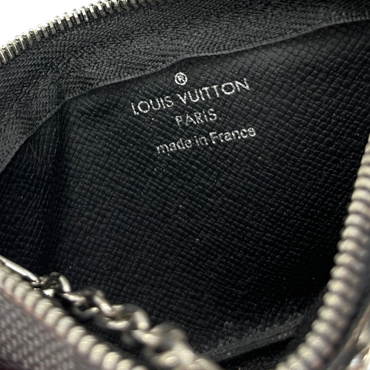 Men's Damier Graphite Key Pouch Keyring Black - Photo 8