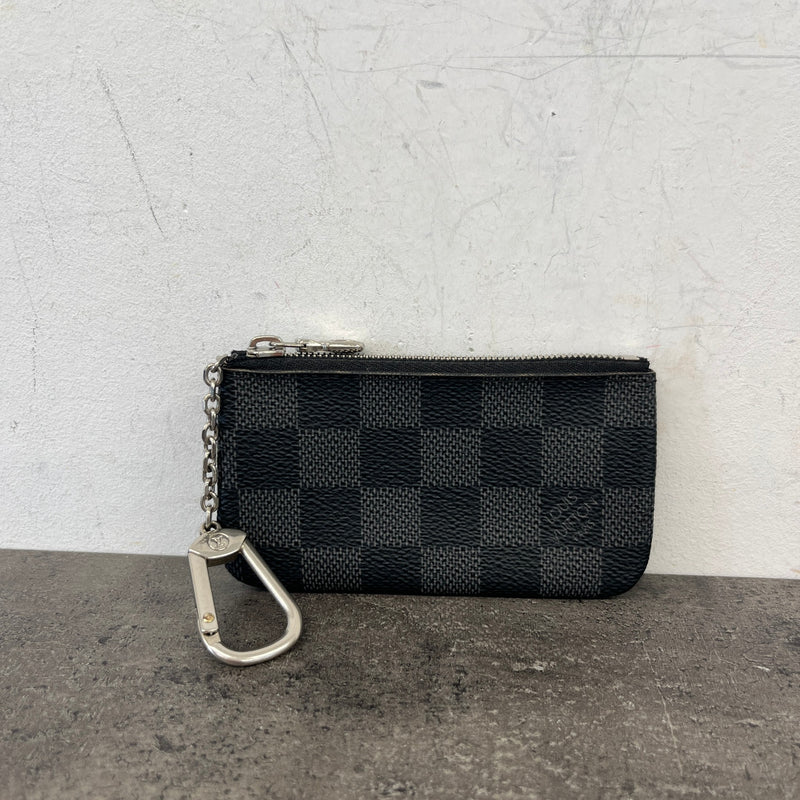 Men's Damier Graphite Key Pouch Keyring Black