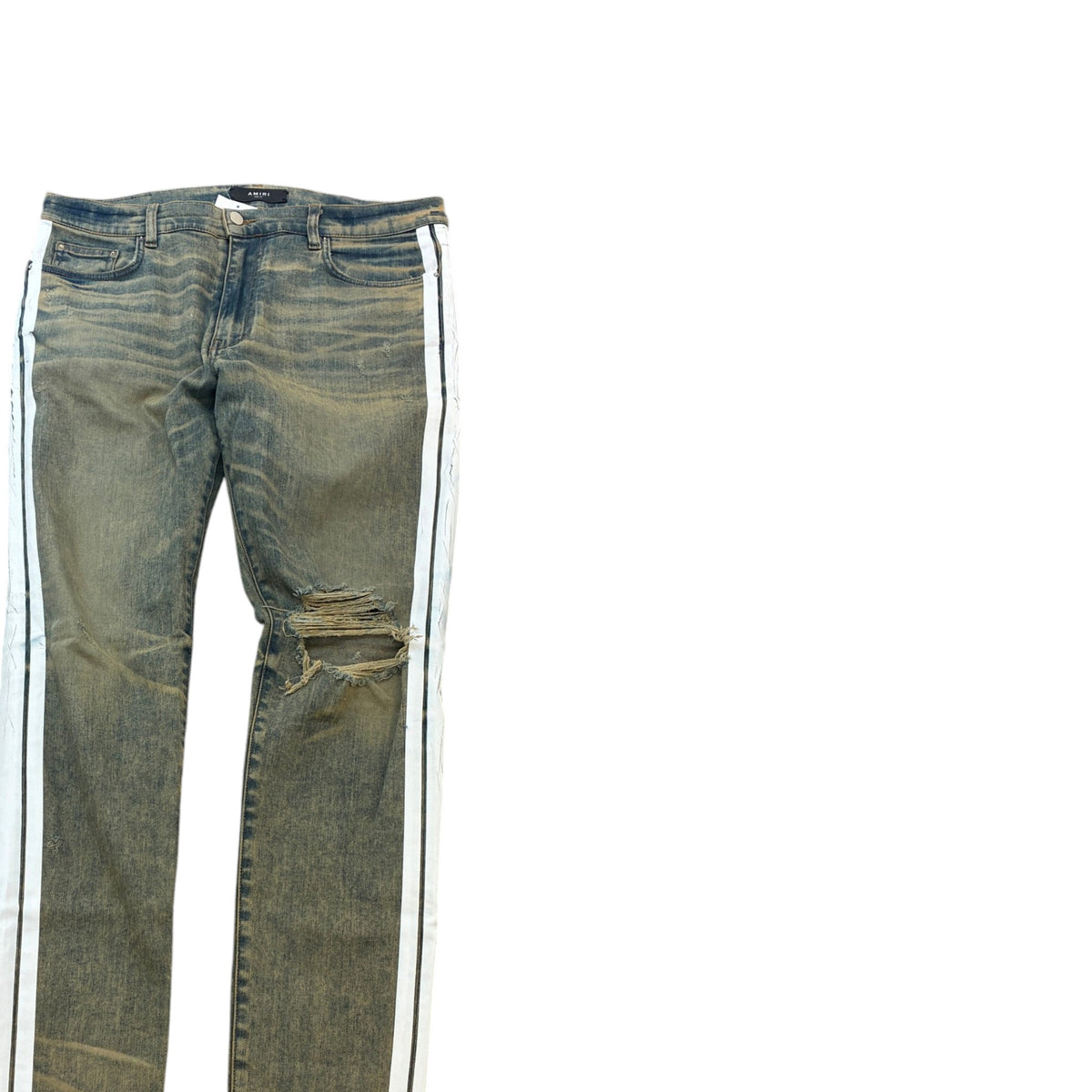 Men's Broken Track Distressed Jeans Blue Size XL / W36 - Photo 3
