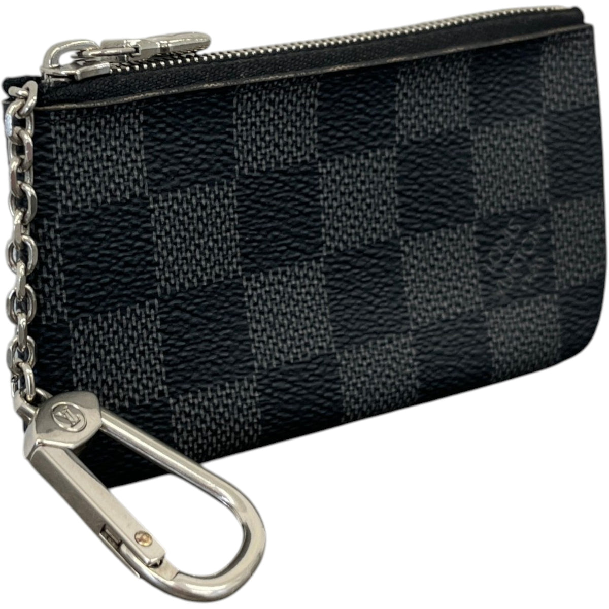 Men's Damier Graphite Key Pouch Keyring Black - Photo 2
