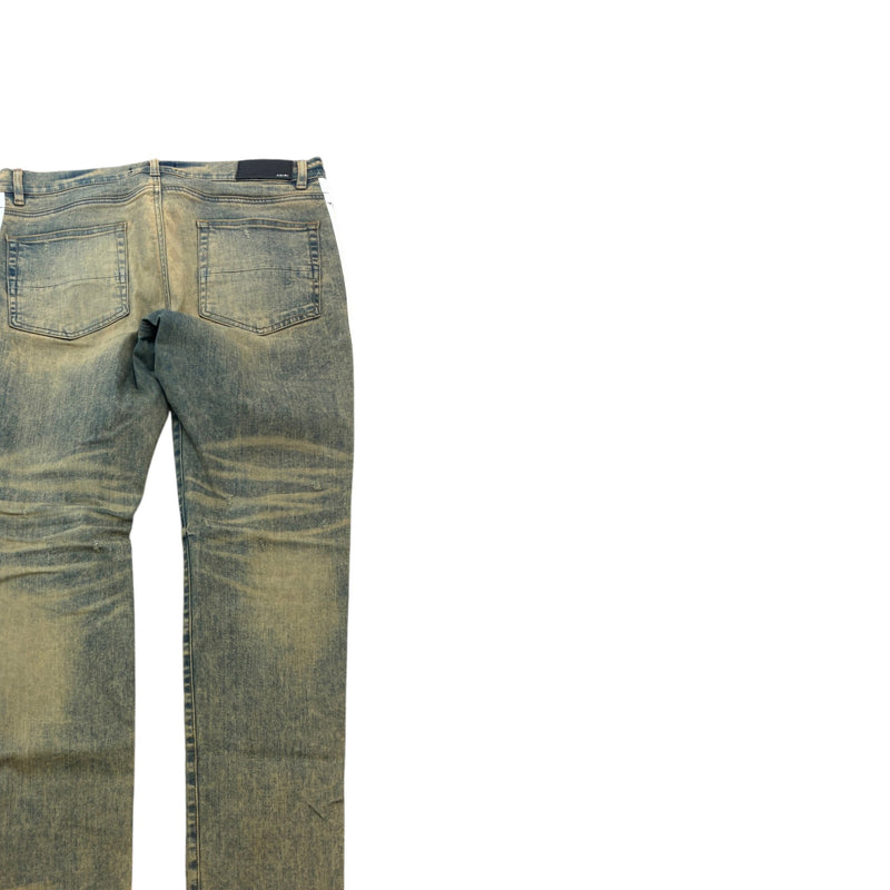 Men's Broken Track Distressed Jeans Blue Size XL / W36