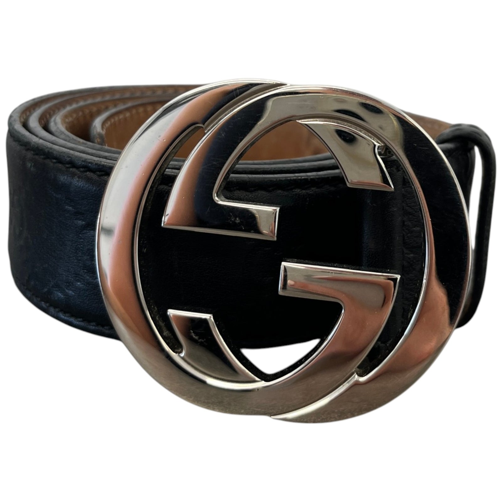 Men's Interlocking G Belt Black Size 30" - Photo 1