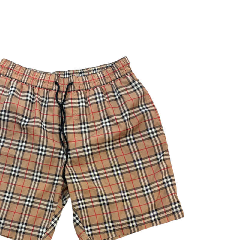 Men's Nova Check Swim Shorts Beige Size S / W30