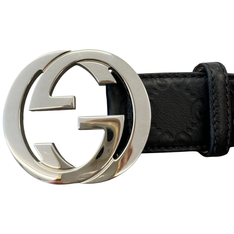 Men's Interlocking G Belt Black Size 30"