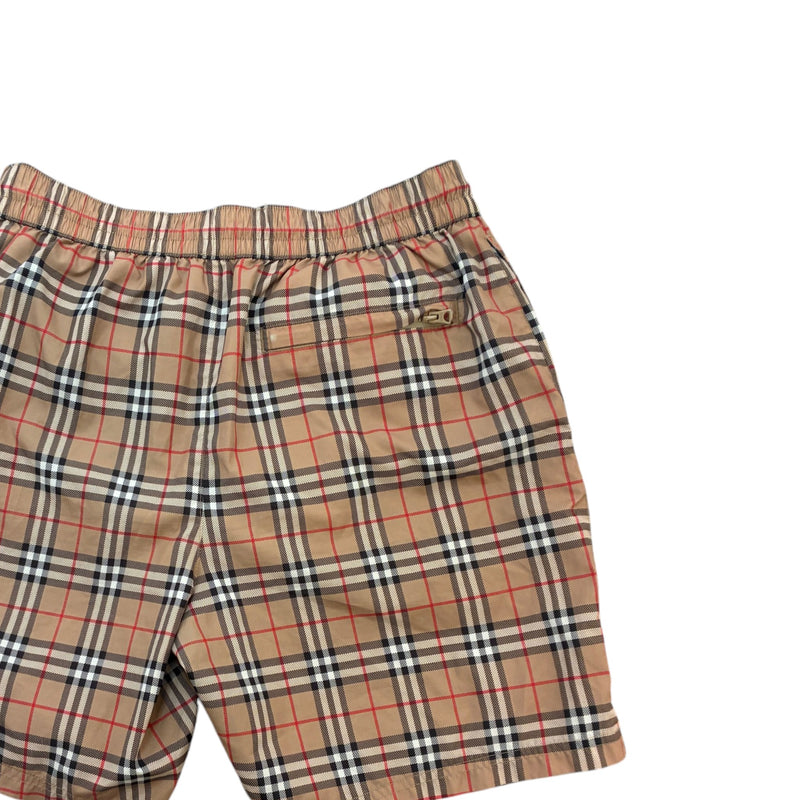 Men's Nova Check Swim Shorts Beige Size S / W30