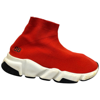 Women's Junior Speed Sock High Trainers Red Size EU 34 / UK 1