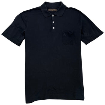 Men's Damier Pocket Polo Shirt Black Size XL