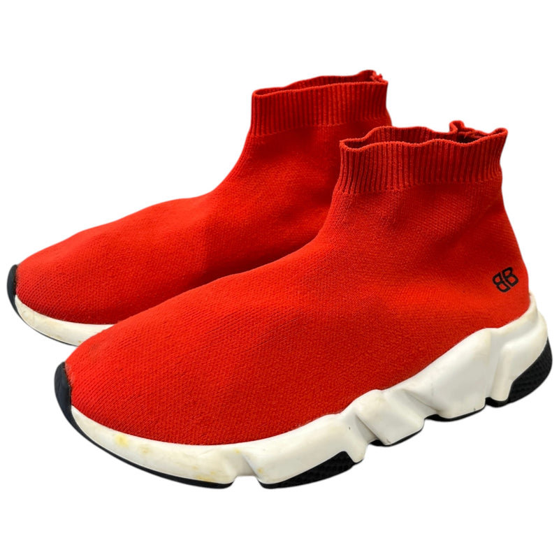 Women's Junior Speed Sock High Trainers Red Size EU 34 / UK 1