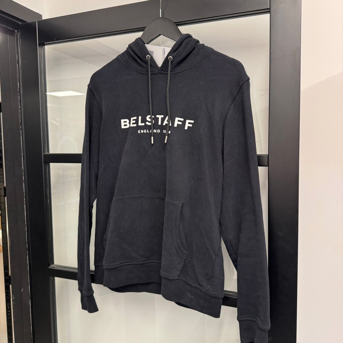 Men's Logo Print Hoodie Black Size M - Photo 7