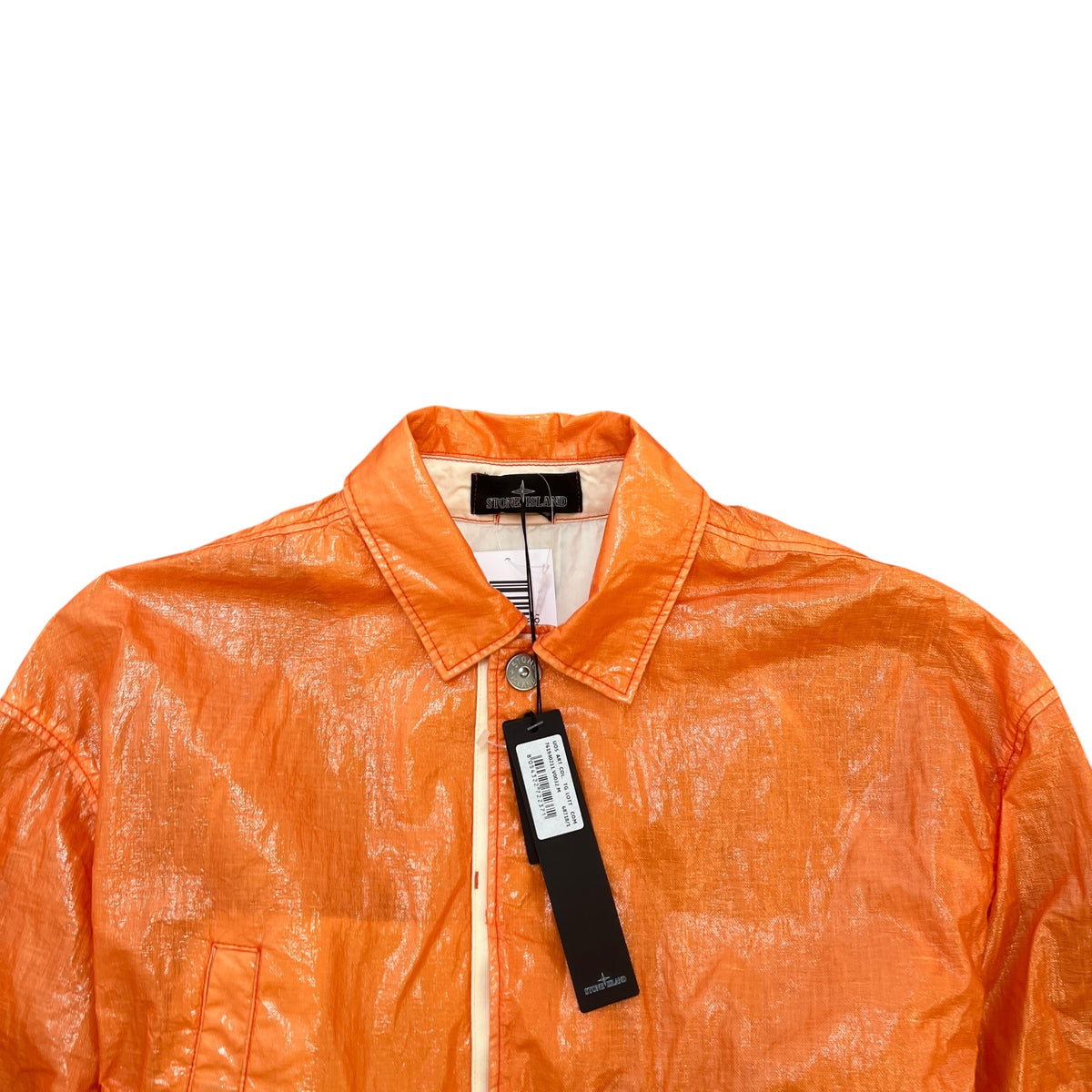 Men's Glass Linen-TC Windbreaker Orange Size M - Photo 5