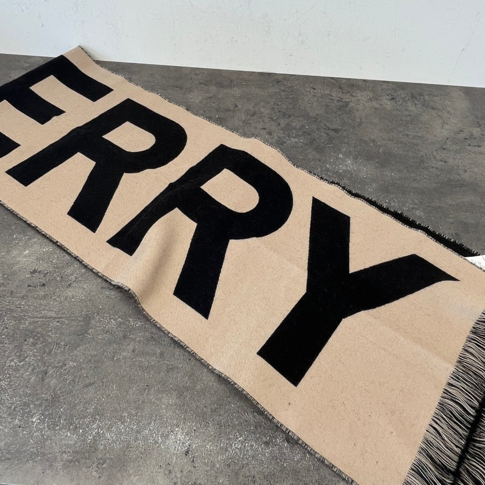 Women's Two Tone Logo Scarf Beige - Photo 10
