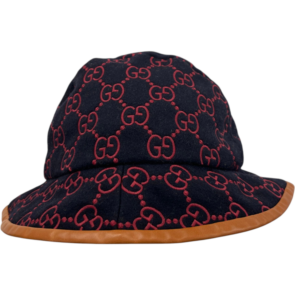 Women's GG Embroidered Bucket Hat Navy Size M - Photo 1