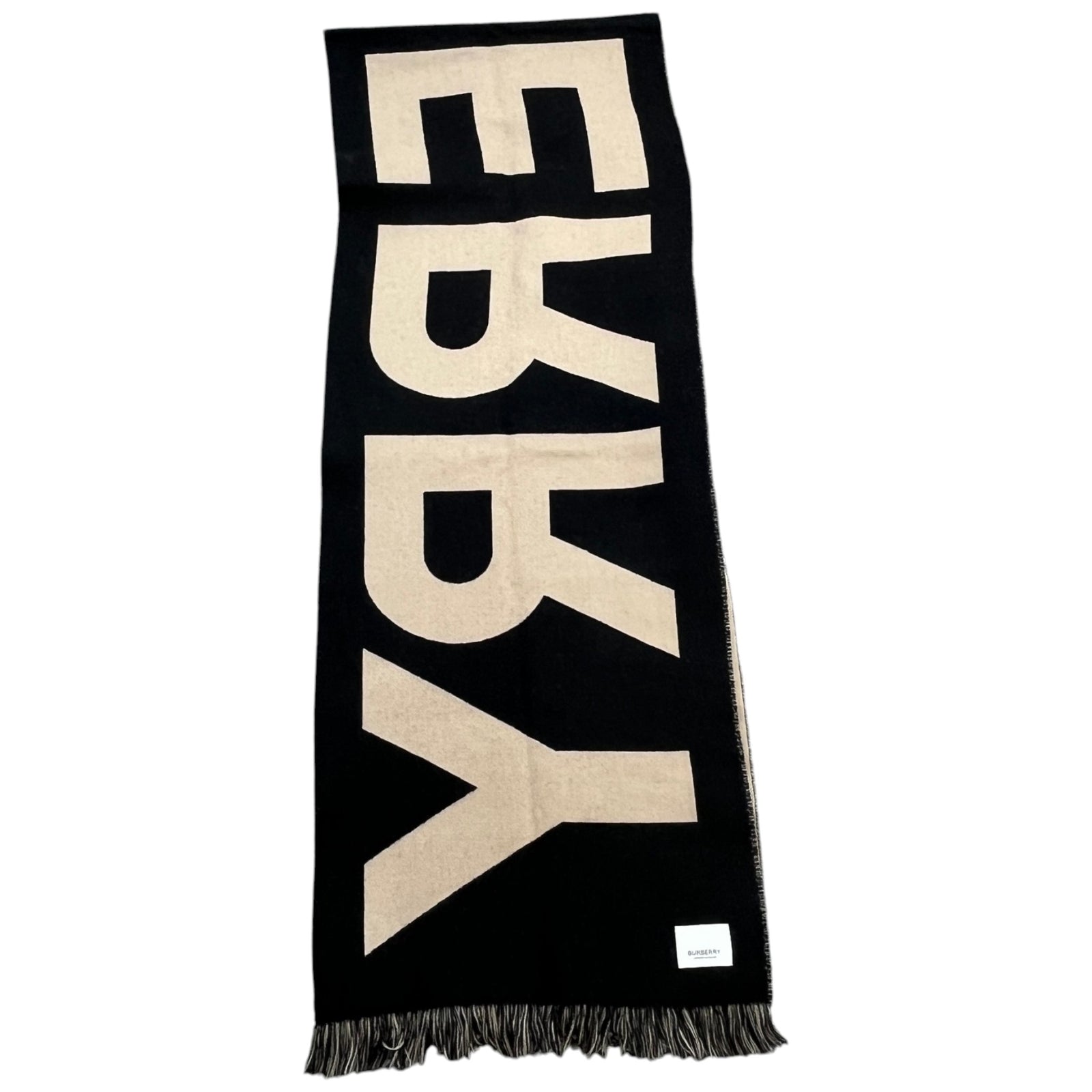 Women's Two Tone Logo Scarf Beige - Photo 4