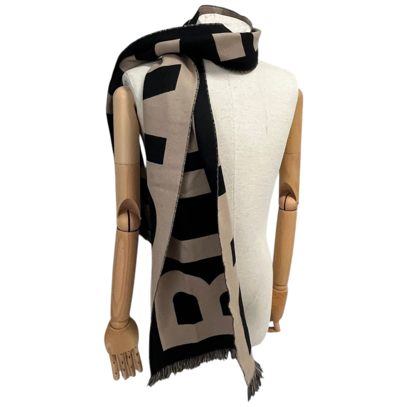 Women's Two Tone Logo Scarf Beige
