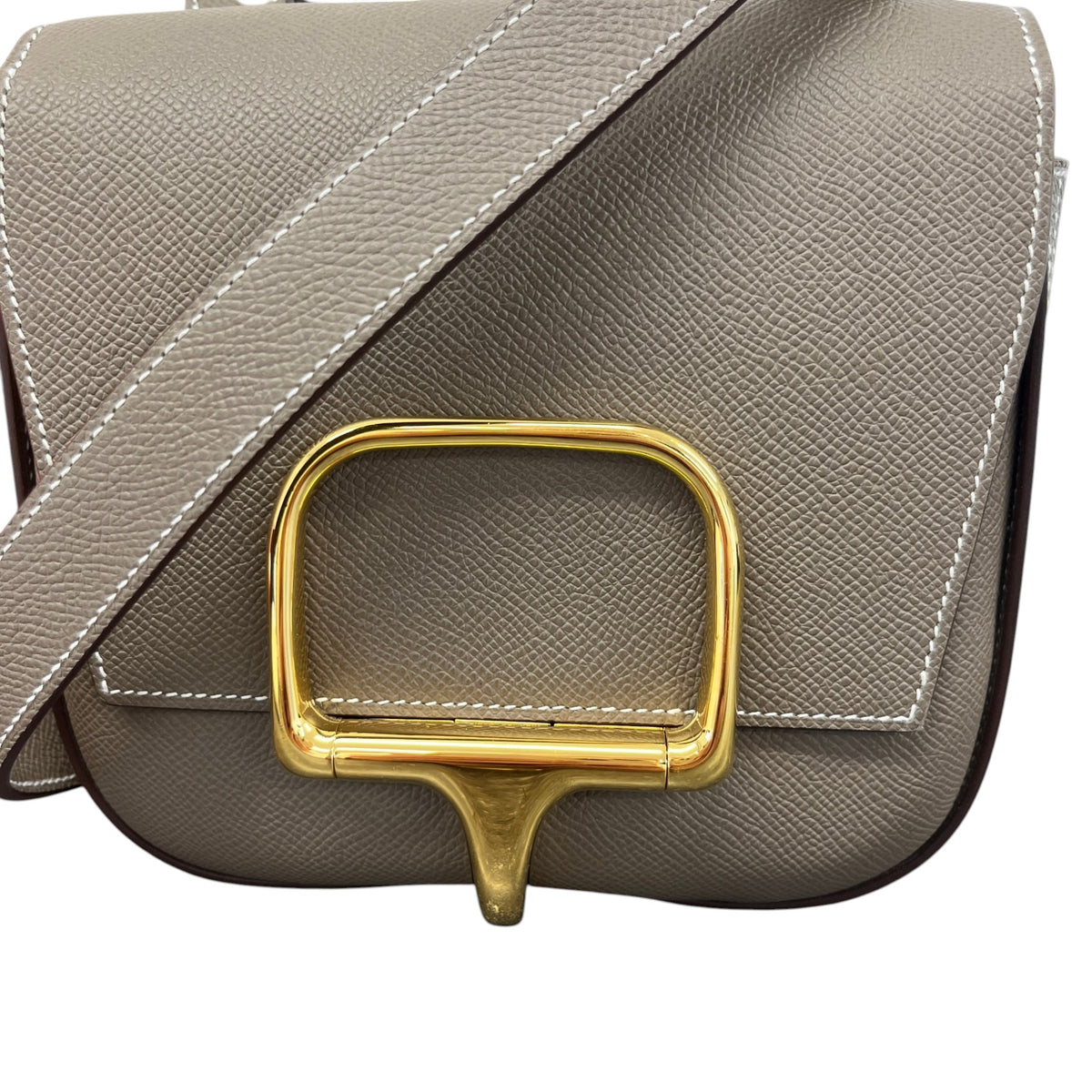 Women's Della Cavalleria Mini Etoupe Epsom Crossbody Bag Beige - Photo 11
