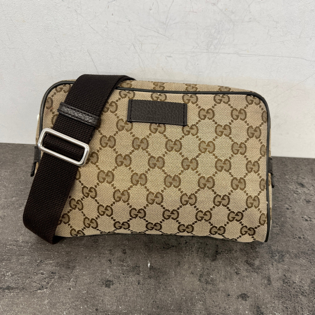 Men's GG Supreme Belt Bag Beige - Photo 12