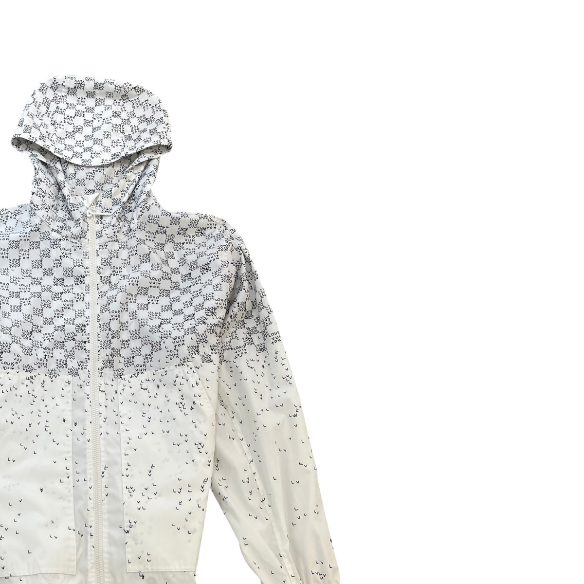 Men's Damier Spread Windbreaker White Size L - Photo 3