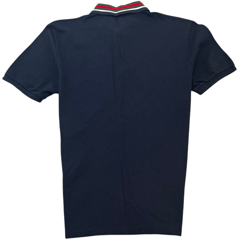 Men's Tiger Patch Web Polo Shirt Navy Size L