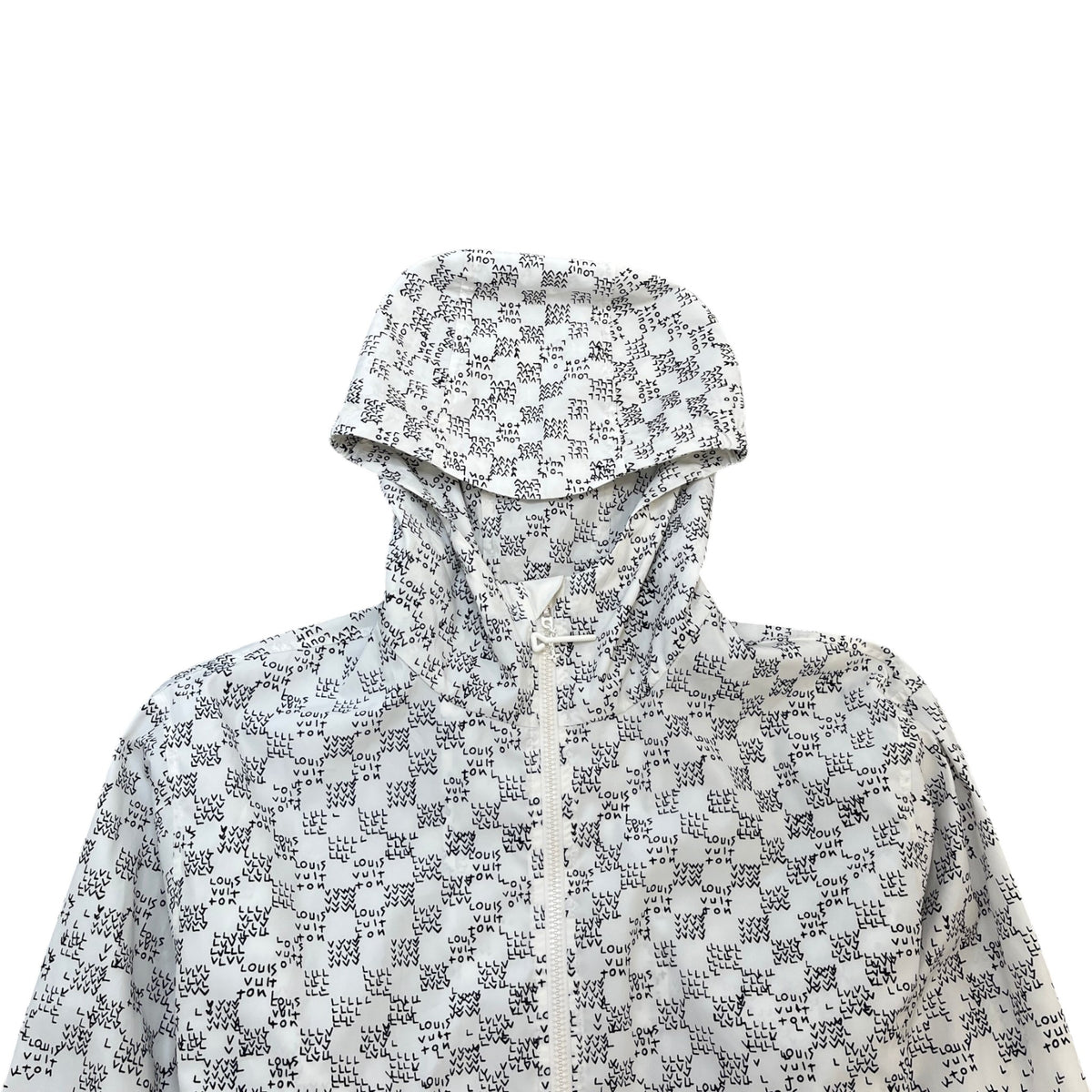 Men's Damier Spread Windbreaker White Size L - Photo 5