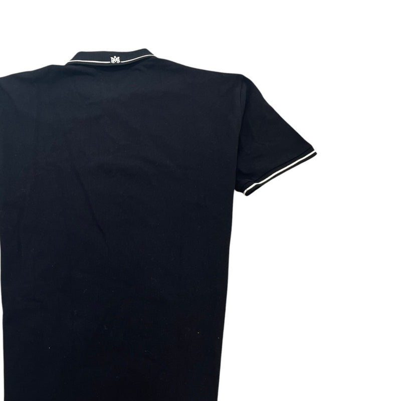 Men's Embroidered Logo Polo Shirt Black Size L