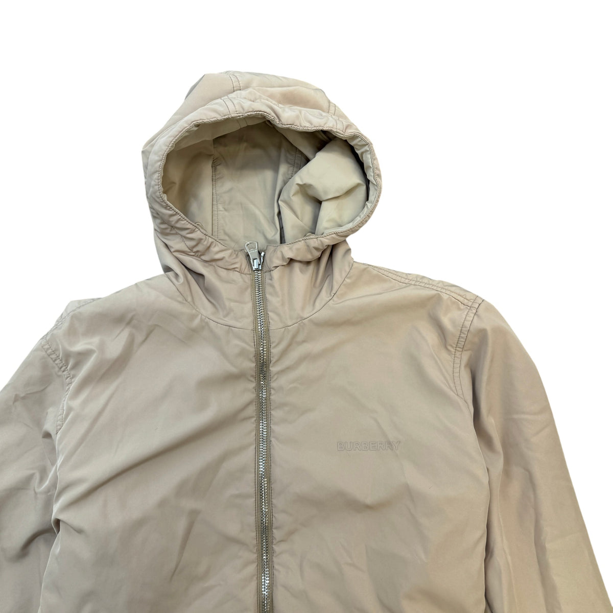 Men's Stanford Reversible Check Windbreaker Beige Size S - Photo 5