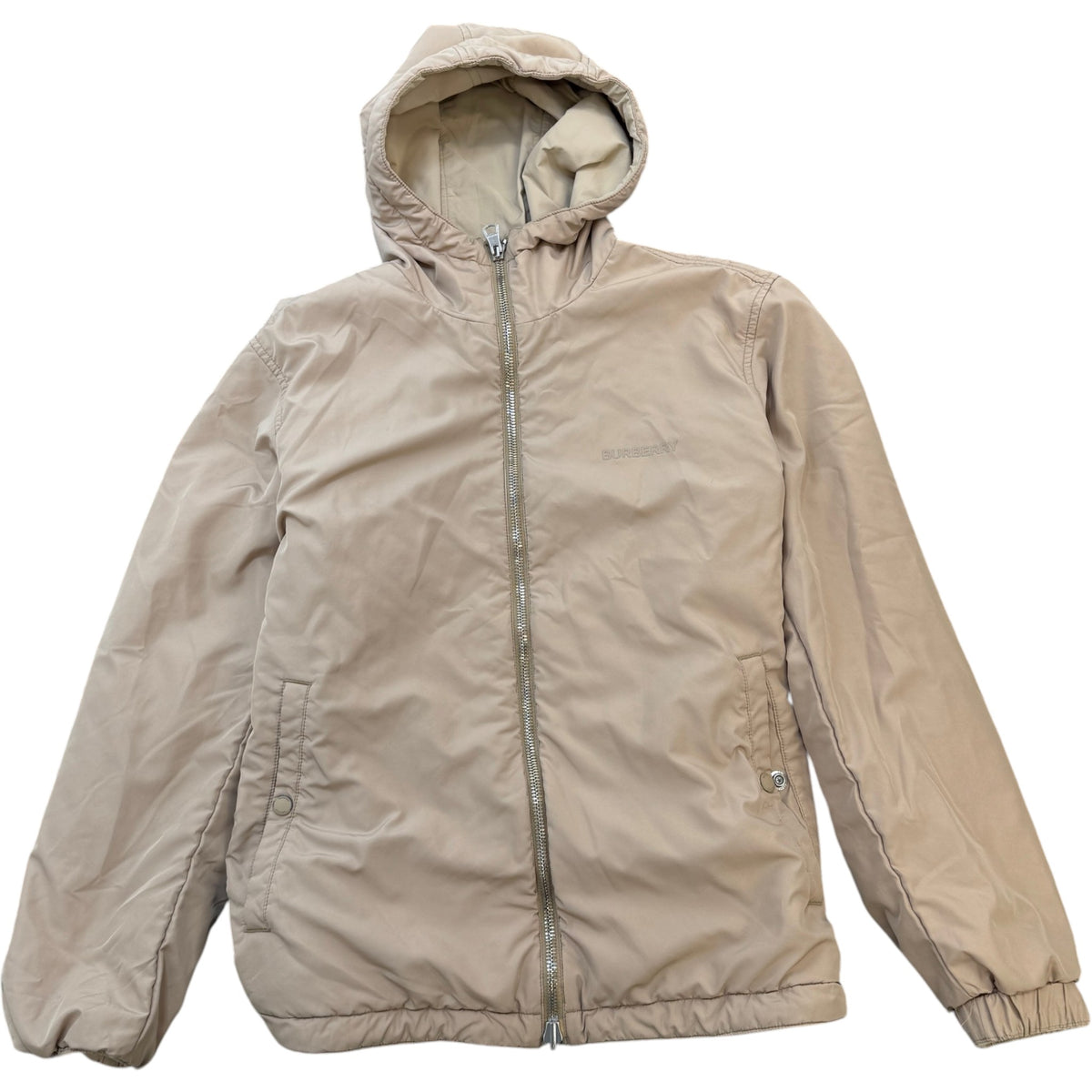 Men's Stanford Reversible Check Windbreaker Beige Size S - Photo 1