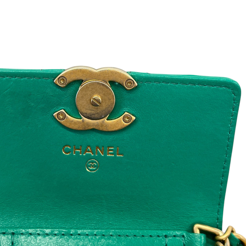 Women's Lambskin Cc Micro Clutch With Chain Bag Green