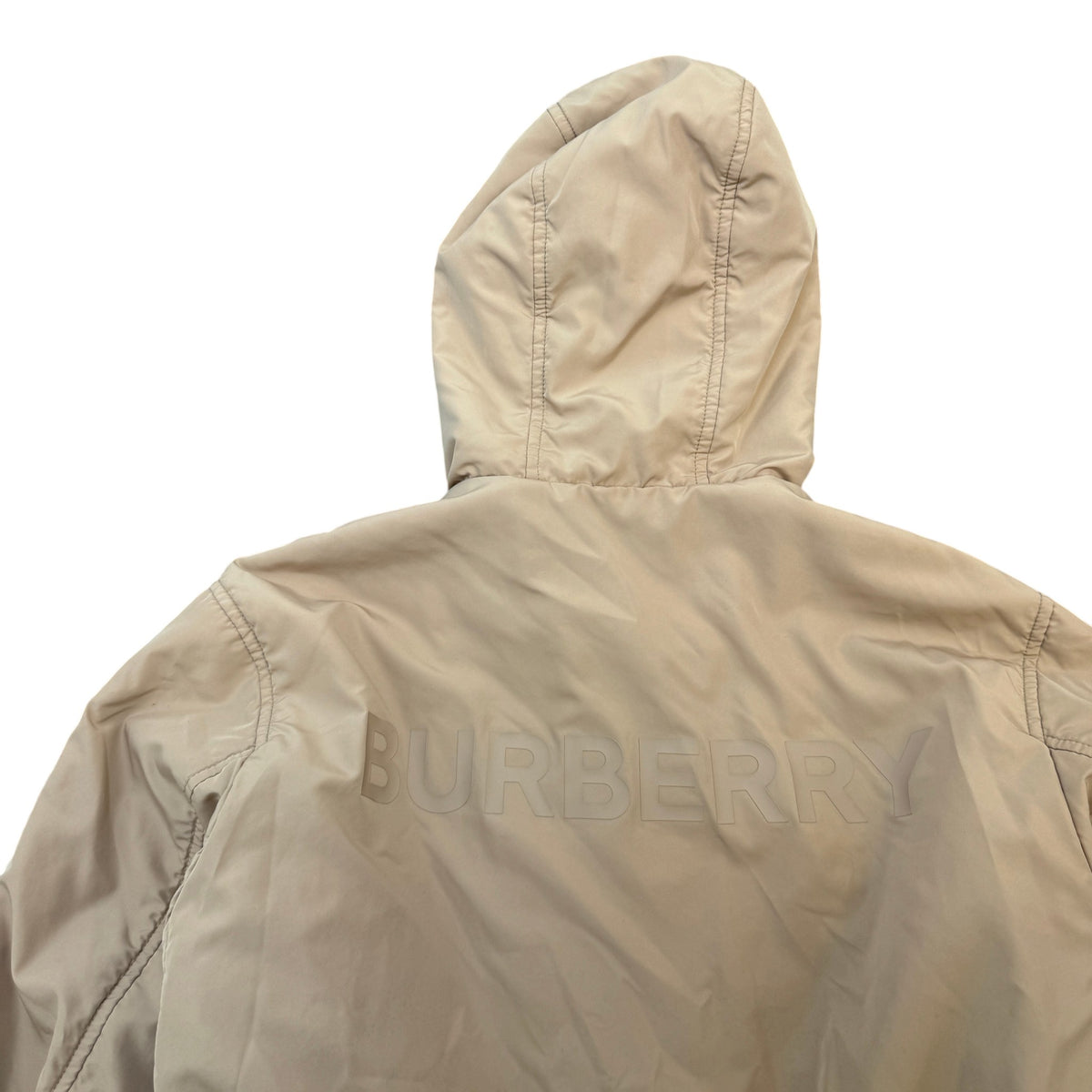 Men's Stanford Reversible Check Windbreaker Beige Size S - Photo 6
