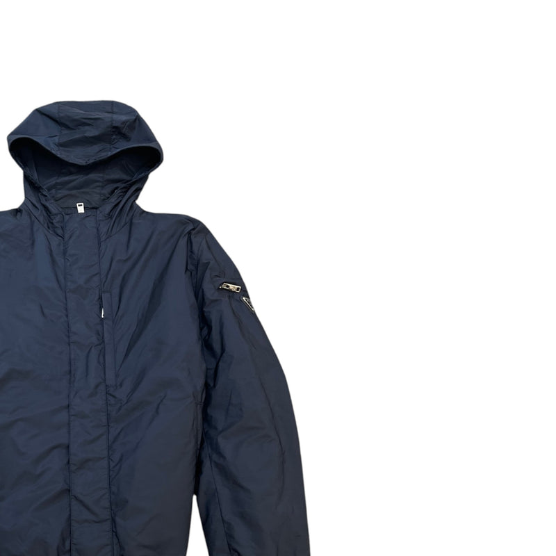 Men's Nylon Milano Logo Plaque Windbreaker Navy Size S