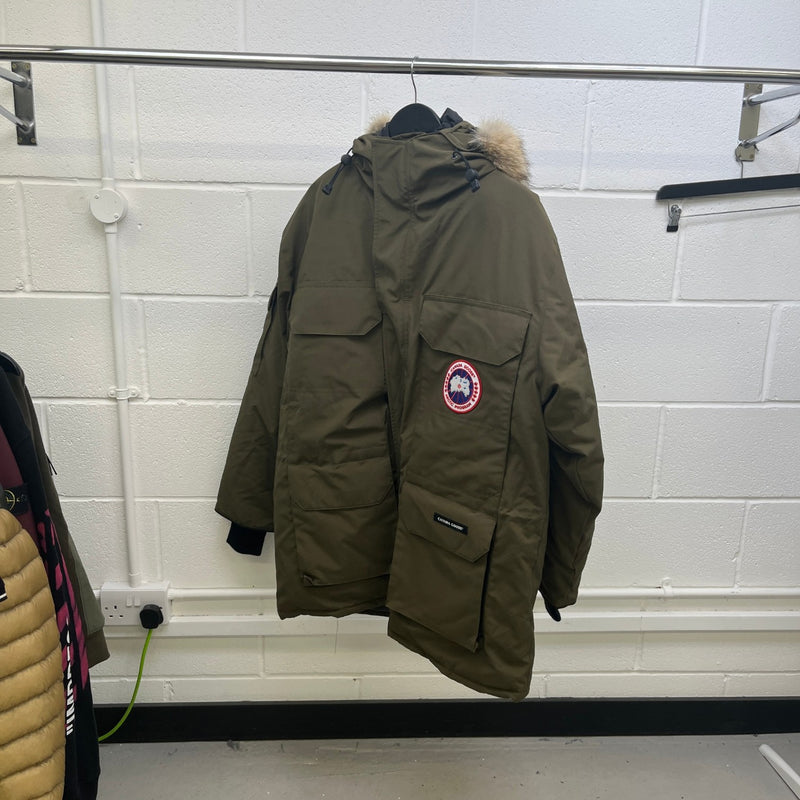 Men's Expedition Parka Down Jacket Khaki Size M